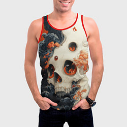 Майка-безрукавка мужская Череп с жемчужиной во лбу, цвет: 3D-красный — фото 2