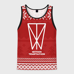 Майка-безрукавка мужская Новогодний Within Temptation, цвет: 3D-черный