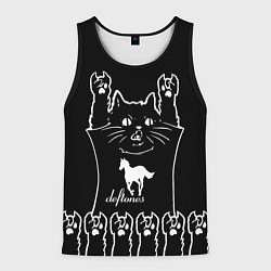 Мужская майка без рукавов Deftones: cat rock
