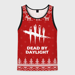 Мужская майка без рукавов Новогодний Dead by Daylight с оленями