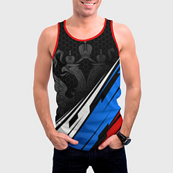 Майка-безрукавка мужская Россия - абстракция, цвет: 3D-красный — фото 2