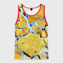 Майка-безрукавка мужская Жёлто-синяя абстракция, цвет: 3D-красный