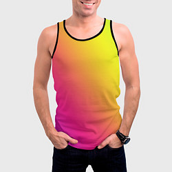 Майка-безрукавка мужская Градиент зелёно-фиолетовый насыщенный, цвет: 3D-черный — фото 2