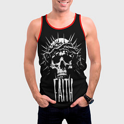 Майка-безрукавка мужская Череп надпись - вера, цвет: 3D-красный — фото 2