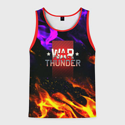 Мужская майка без рукавов Warthunder neon flame