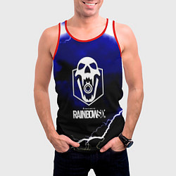 Майка-безрукавка мужская Rainbow six storm, цвет: 3D-красный — фото 2