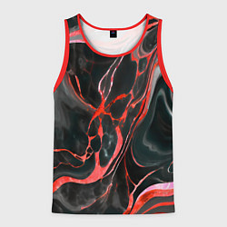 Майка-безрукавка мужская Красно-чёрный мрамор, цвет: 3D-красный