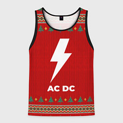 Майка-безрукавка мужская AC DC new year, цвет: 3D-черный