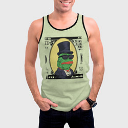 Майка-безрукавка мужская Pepe is the main cryptocurrency, цвет: 3D-черный — фото 2