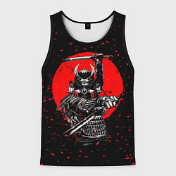 Мужская майка без рукавов Кровавый самурай и луна