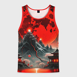 Мужская майка без рукавов Японская черная гора