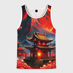 Майка-безрукавка мужская Japan red nature, цвет: 3D-белый