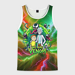 Майка-безрукавка мужская Рик и Морти - мы Веном мем, цвет: 3D-белый
