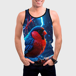 Майка-безрукавка мужская Снигирь и молнии, цвет: 3D-черный — фото 2
