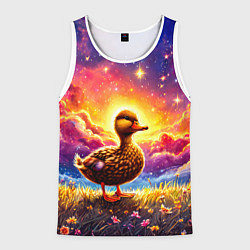 Мужская майка без рукавов Космическая уточка