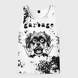 Майка-безрукавка мужская Garbage - рок пес, цвет: 3D-белый