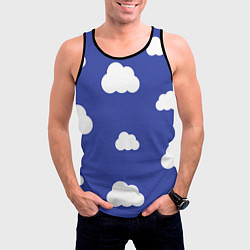 Майка-безрукавка мужская Легкие облака, цвет: 3D-черный — фото 2