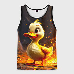 Мужская майка без рукавов Утенок в огне