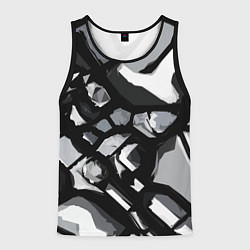 Майка-безрукавка мужская Чёрно-серая абстракция, цвет: 3D-черный