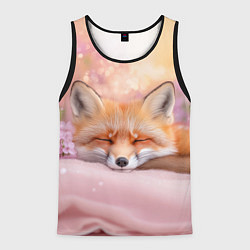 Мужская майка без рукавов Милая лисичка и сирень