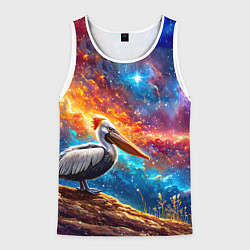Мужская майка без рукавов Пеликан в космосе
