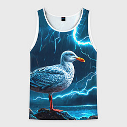 Мужская майка без рукавов Чайка и молния