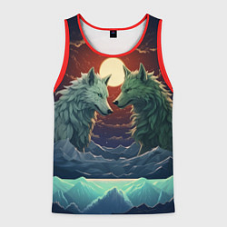 Мужская майка без рукавов Волк и волчица