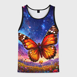 Мужская майка без рукавов Бабочка в космосе