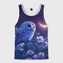 Мужская майка без рукавов Сова и ночное небо