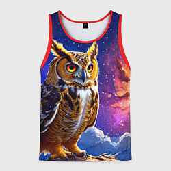 Мужская майка без рукавов Сова в космосе