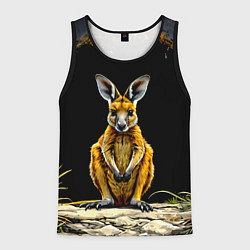 Мужская майка без рукавов Кенгуру на черном