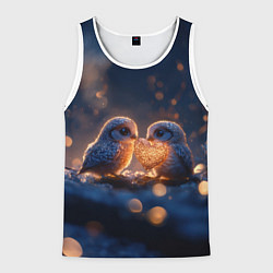 Мужская майка без рукавов Милые влюбленные совушки