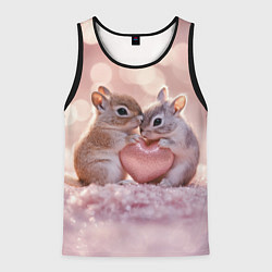 Мужская майка без рукавов Влюбленные белочки с сердечком