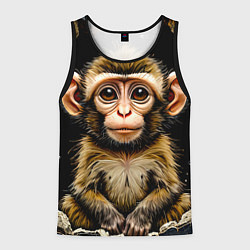 Майка-безрукавка мужская Малыш макаки, цвет: 3D-черный