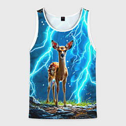 Мужская майка без рукавов Олененок в разрядах молний