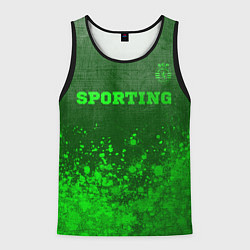 Мужская майка без рукавов Sporting - green gradient посередине