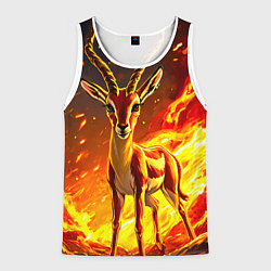 Майка-безрукавка мужская Газель в огне, цвет: 3D-белый