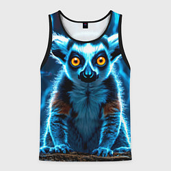 Мужская майка без рукавов Лемур и удар молнии
