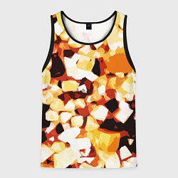 Майка-безрукавка мужская Жёлто-белая абстракция на чёрном фоне, цвет: 3D-черный