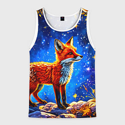 Мужская майка без рукавов Лиса и звездное небо