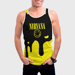 Майка-безрукавка мужская Нирвана потёки, цвет: 3D-белый — фото 2