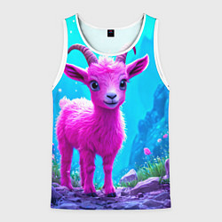 Мужская майка без рукавов Розовый козлик