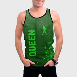 Майка-безрукавка мужская Queen - green gradient вертикально, цвет: 3D-черный — фото 2