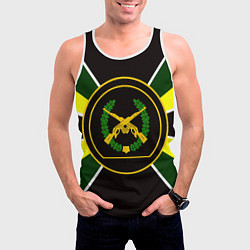 Майка-безрукавка мужская Мотострелковые войска: шеврон без текста, цвет: 3D-белый — фото 2