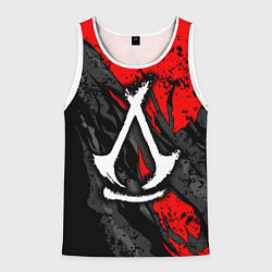 Мужская майка без рукавов Assassins creed: shadows - белый логотип