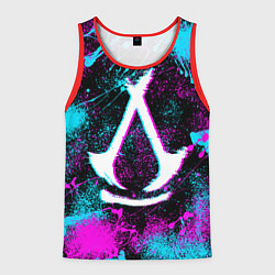 Майка-безрукавка мужская Assassins creed shadows - neon color, цвет: 3D-красный