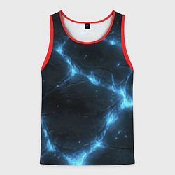 Майка-безрукавка мужская Синий свет из черной плиты, цвет: 3D-красный