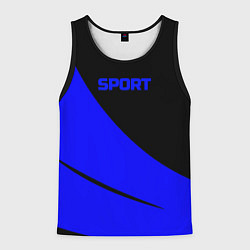 Майка-безрукавка мужская Sport чёрно-синий двуцветный, цвет: 3D-черный