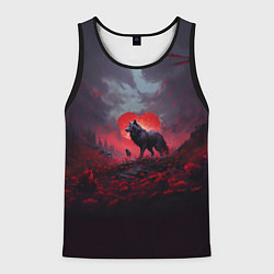 Мужская майка без рукавов Волчица на фоне сердца