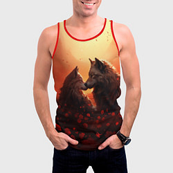 Майка-безрукавка мужская Волчья страсть, цвет: 3D-красный — фото 2